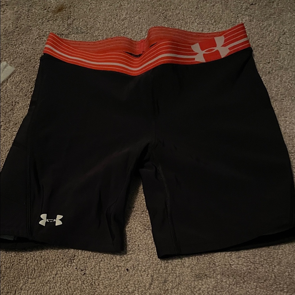 Under Armour Black softball sliding Shorts with Red Waistband medium